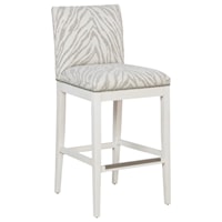 Contemporary Armless Bar Stool with Linen Finish