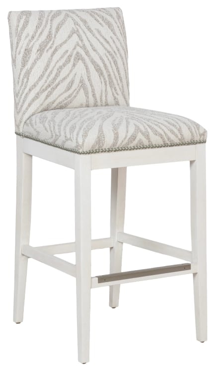 Contemporary Armless Bar Stool with Linen Finish