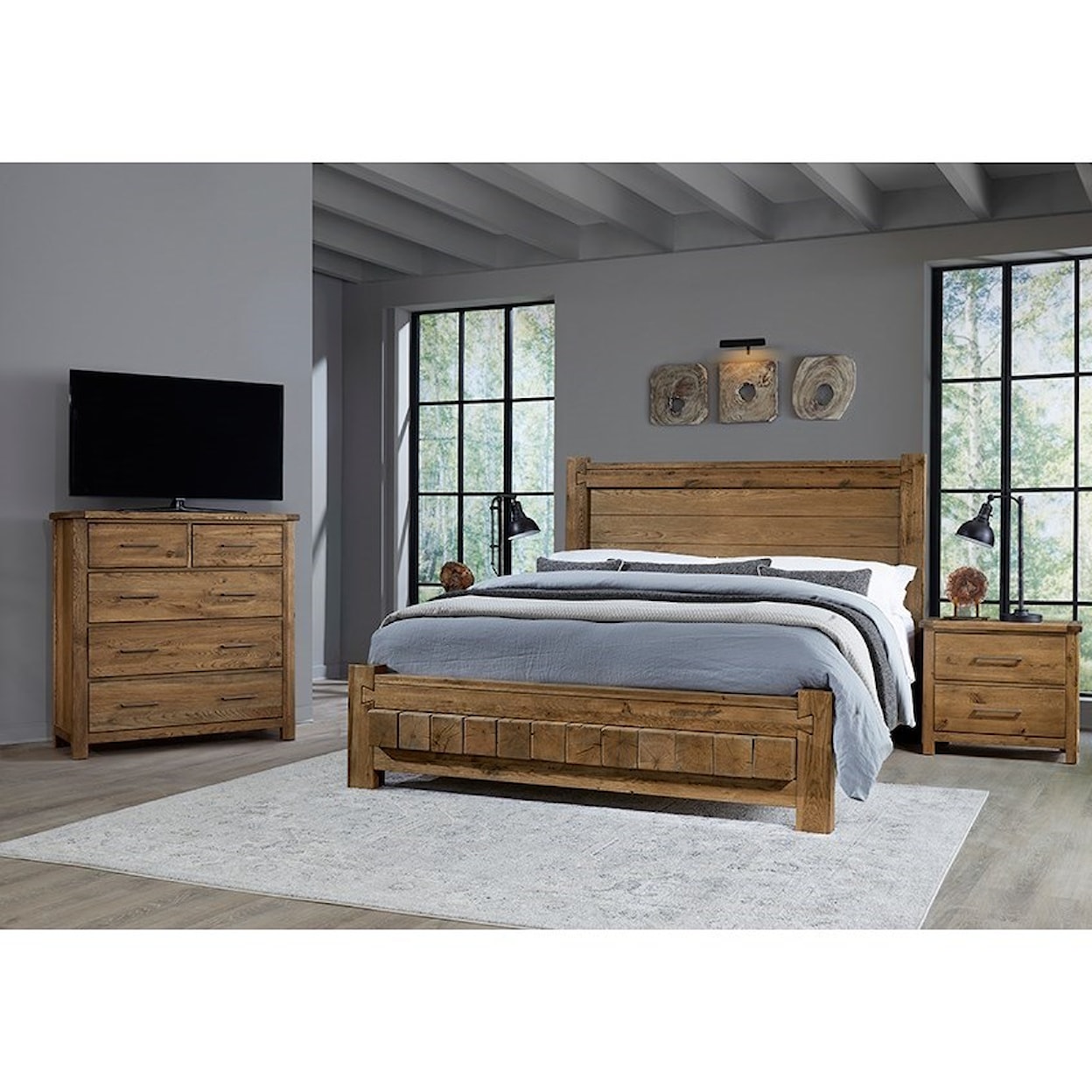 Carolina Bedroom Dovetail Bedroom Queen Low Profile Bed