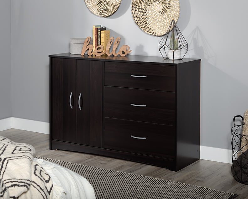Transitional 2-Door Dresser with 3-Storage Drawers