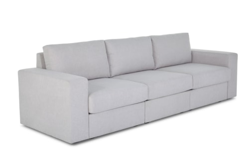 Flex Sofa with Wide Arm - Frost