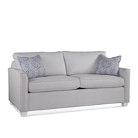 Transitional 2-Seat Sofa with Wood Feet