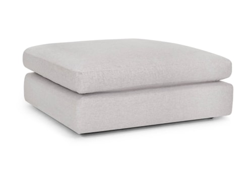 Transitional Square Ottoman with Caster Legs