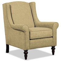 Traditional Wing Back Chair with Turned Legs