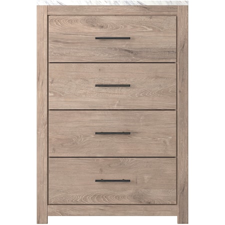 4-Drawer Chest with Faux Marble Top