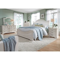 Transitional 5-Piece King Bedroom Set with Bracket Feet