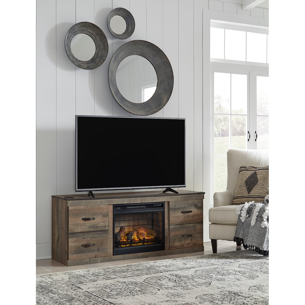 Michael Alan Select Trinell 60" TV Stand w/ Electric Fireplace