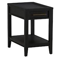 Transitional Chariside Table with Pull-Out Drink Tray