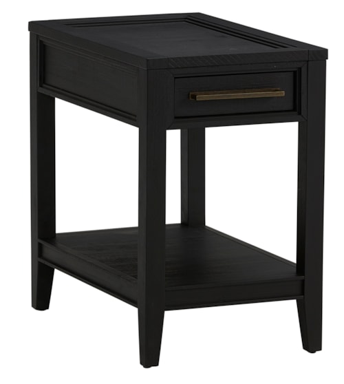 Transitional Chariside Table with Pull-Out Drink Tray