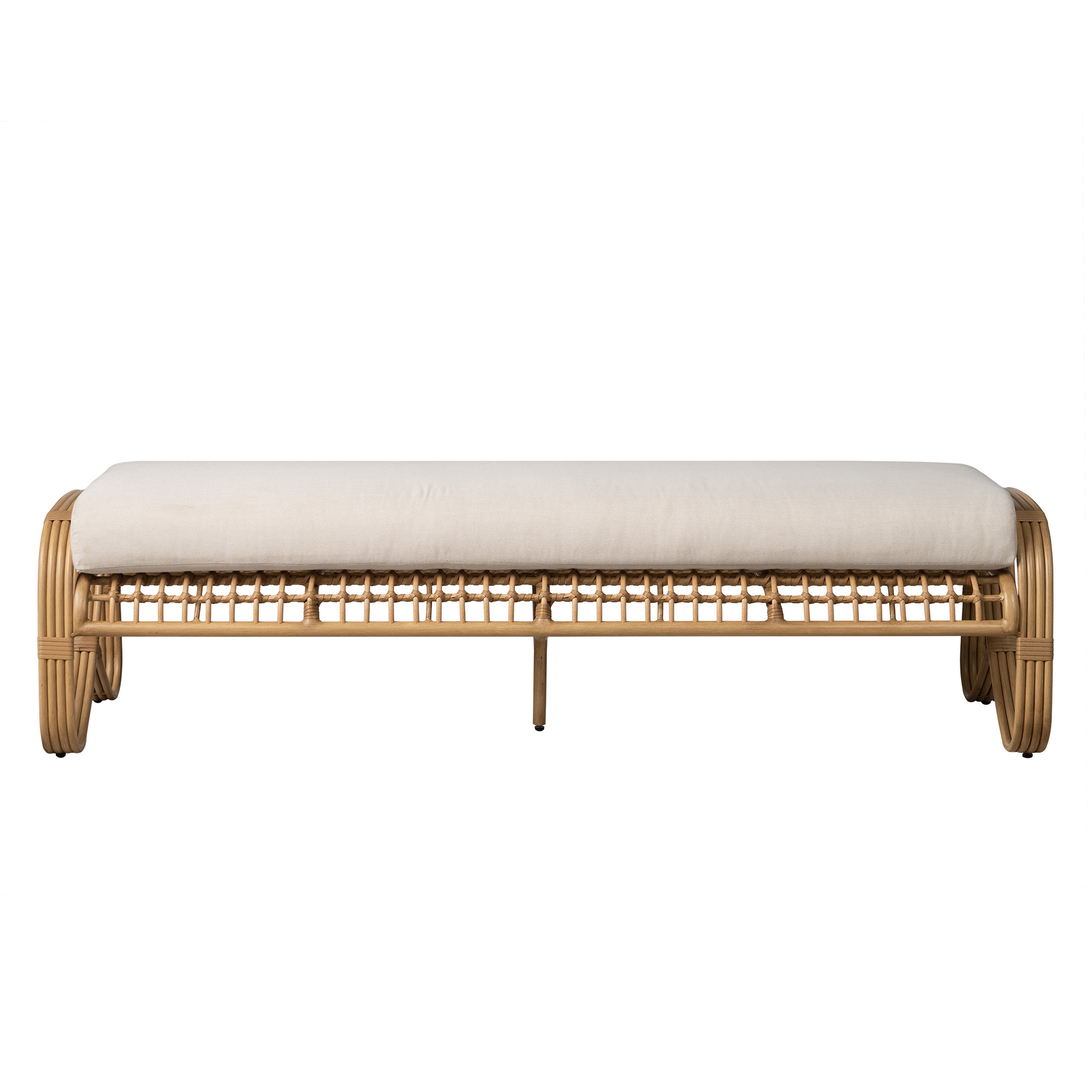 72" Cushioned Open-Weave Garden Bench