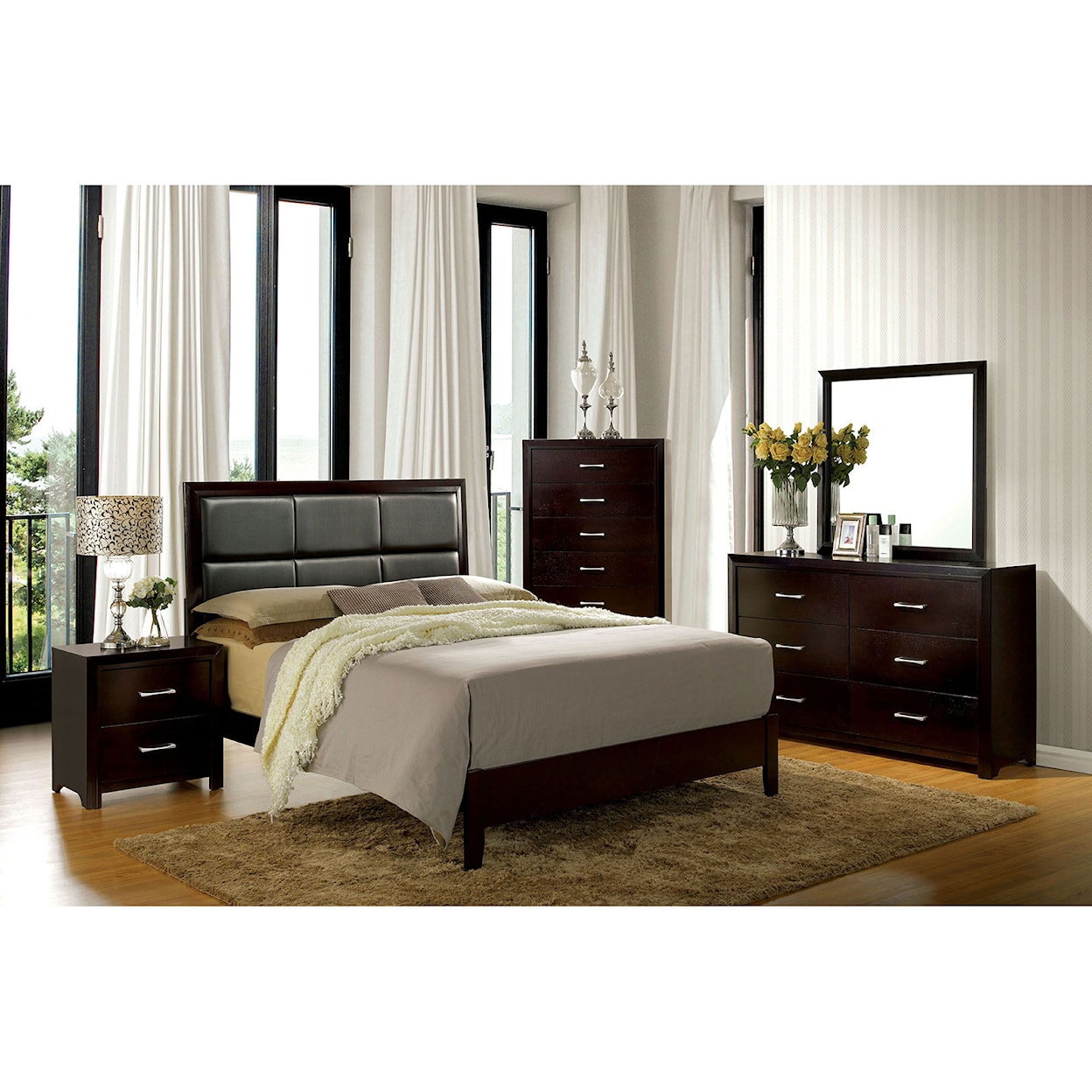 Furniture of America - FOA Janine 4-Piece Queen Bedroom Set