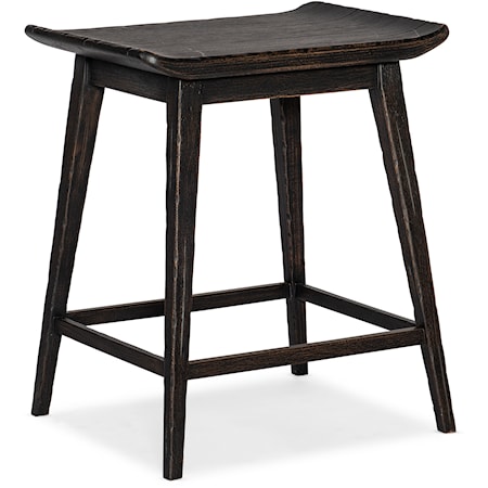 Global Counter Height Stool with Scooped Wood Seat