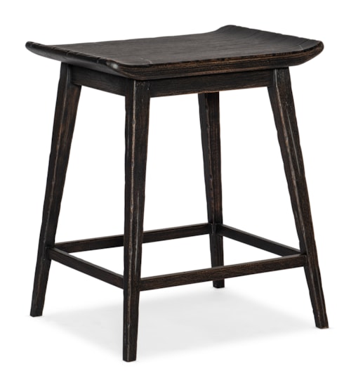 Global Counter Height Stool with Scooped Wood Seat