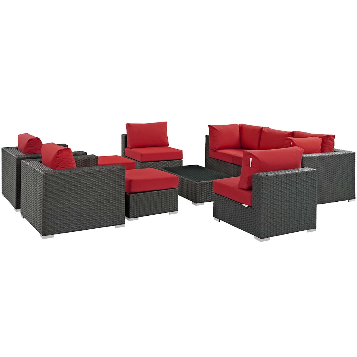 Modway Sojourn Outdoor 10 Piece Sectional Set