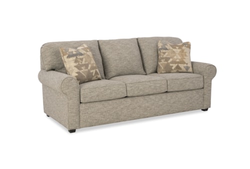 Casual Queen Sleeper Sofa with Rolled Arms