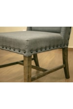 International Furniture Direct Loft Brown Rustic Upholstered Side Dining Chair with Nailhead Trim