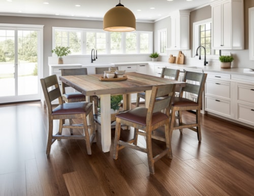 Rustic 7-Piece Counter Height Dining Set