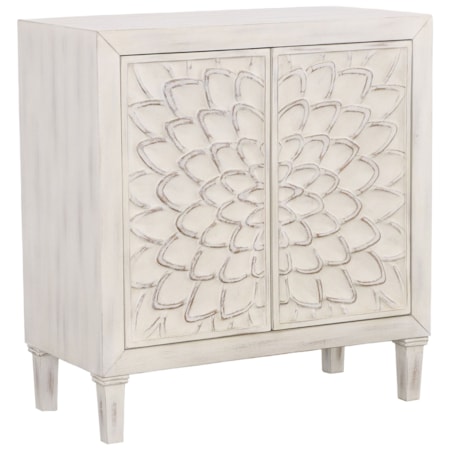 Clarkia Accent Cabinet w/ Carved Door