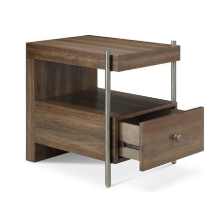 1-Drawer Rectangular End Table