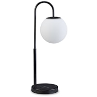 Contemporary Metal Desk Lamp with Wireless Charging and USB Charging