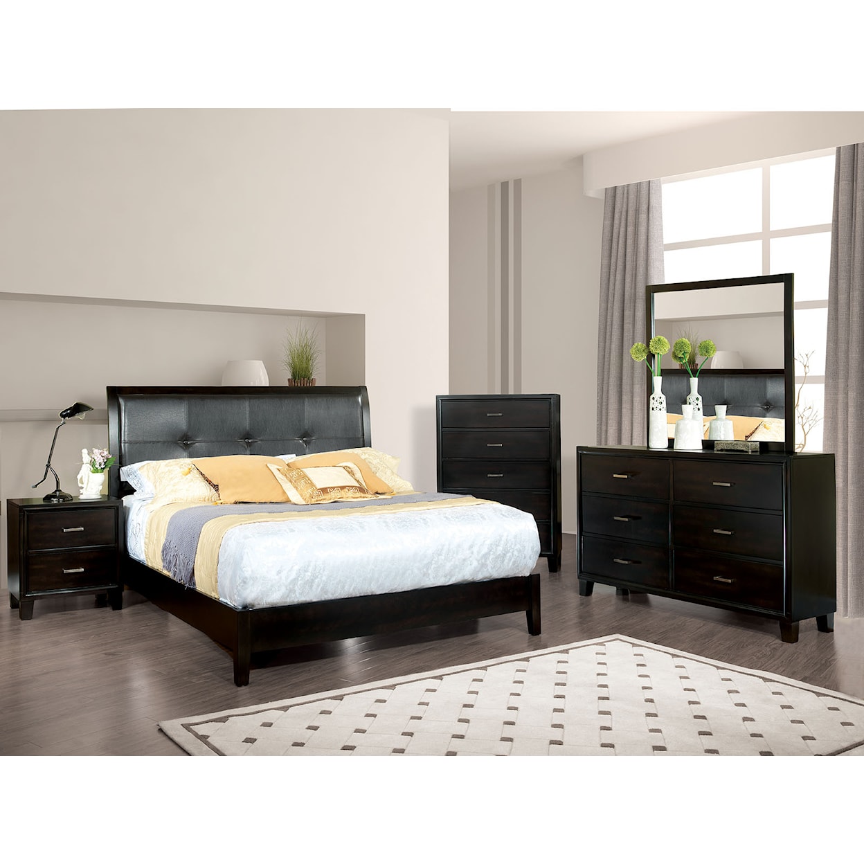 Furniture of America Enrico 5 Piece Queen Bedroom Set