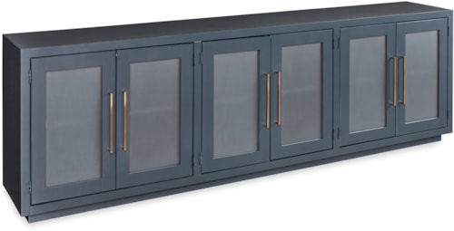 Contemporary 97" Console with 6 Doors and Wire Management