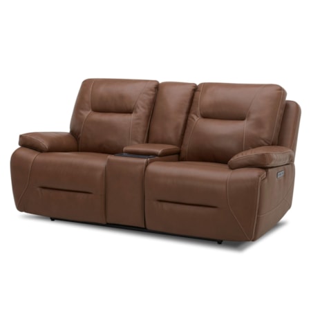 Leather Power Reclining Loveseat