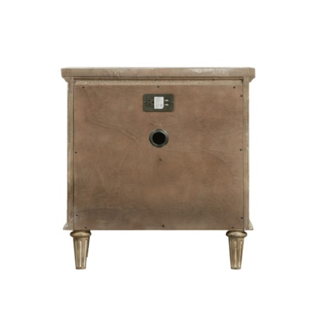 2-Drawer Nightstand W/Power Outlet Sandstone