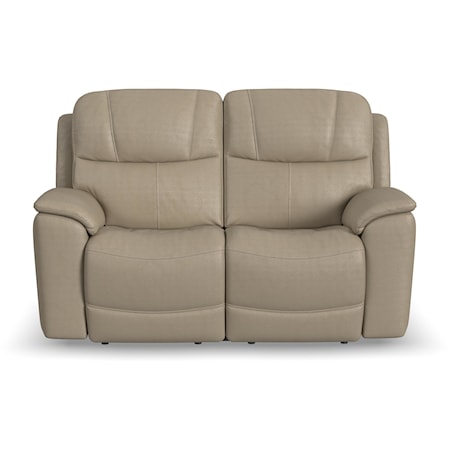 Casual Power Reclining Loveseat with Power Headrest and Lumbar