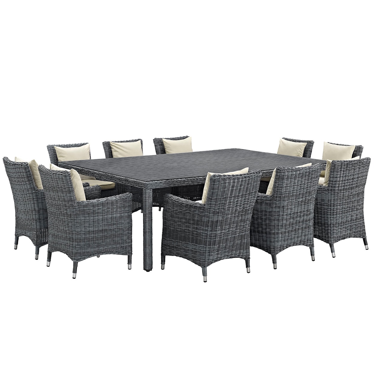 Modway Summon Outdoor 11 Piece Dining Set