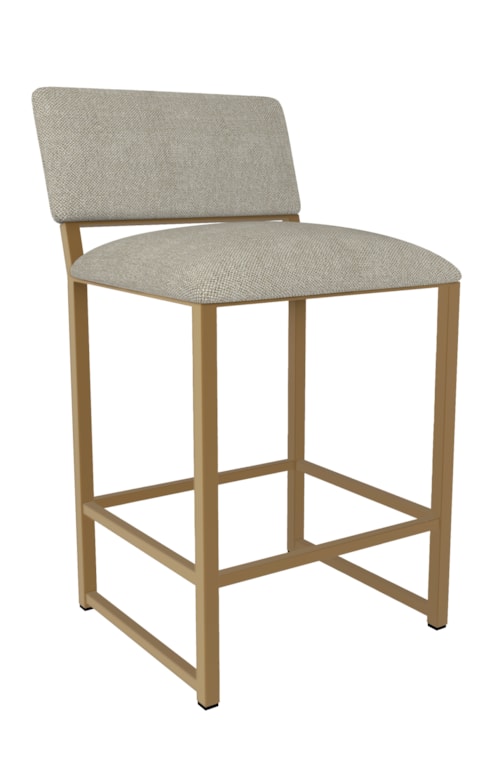 Franklin Non-Swivel With Back Counter Stool With No Welt