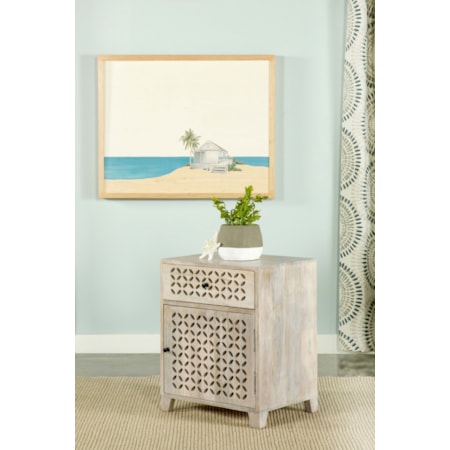 1-Drawer Trellis Pattern Storage Cabinet