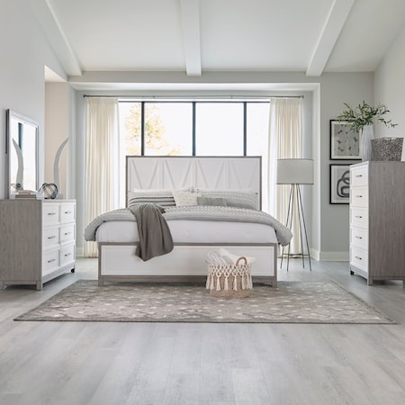 Modern Farmhouse 4-Piece King Panel Bedroom Set