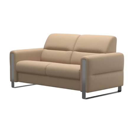 2-Seater Loveseat with Steel Arms