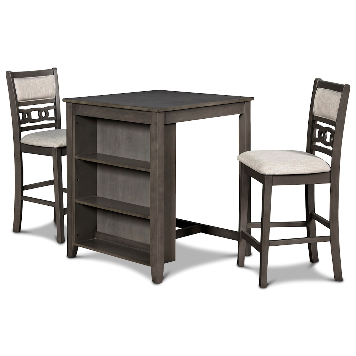 New Classic Furniture Gia 3-Piece Counter Table and Chair Set