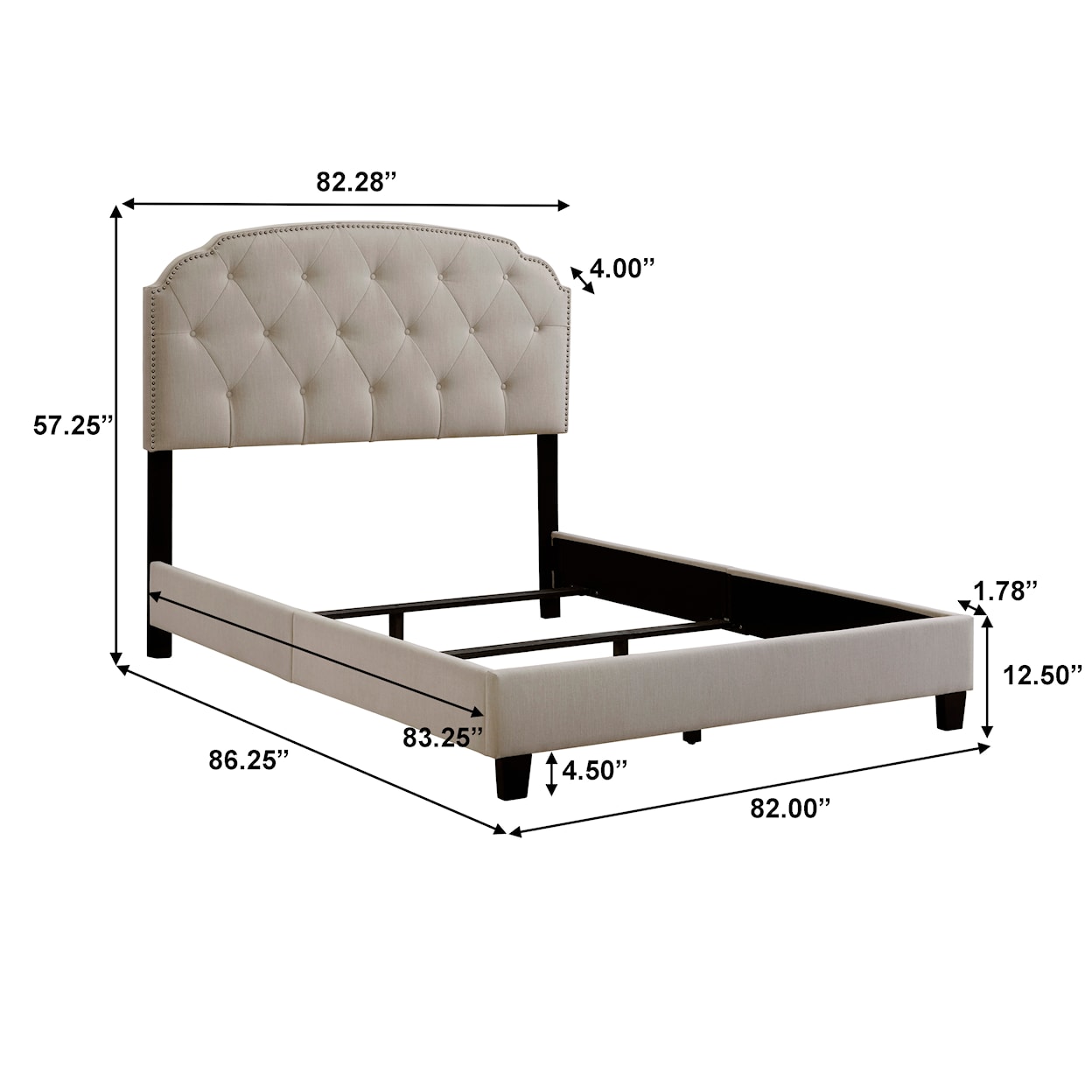 Accentrics Home Fashion Beds King Upholstered Bed