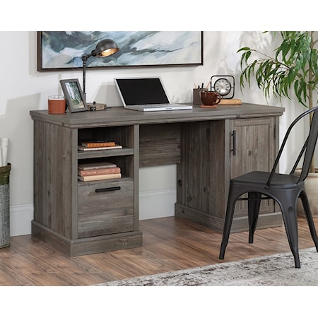 Modern Farmhouse Double Pedestal Desk with File Drawer