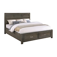 Contemporary California King Bed with Footboard Storage