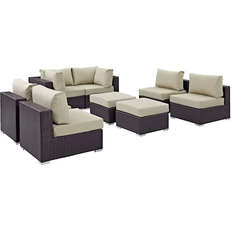 Outdoor 8 Piece Sectional Set