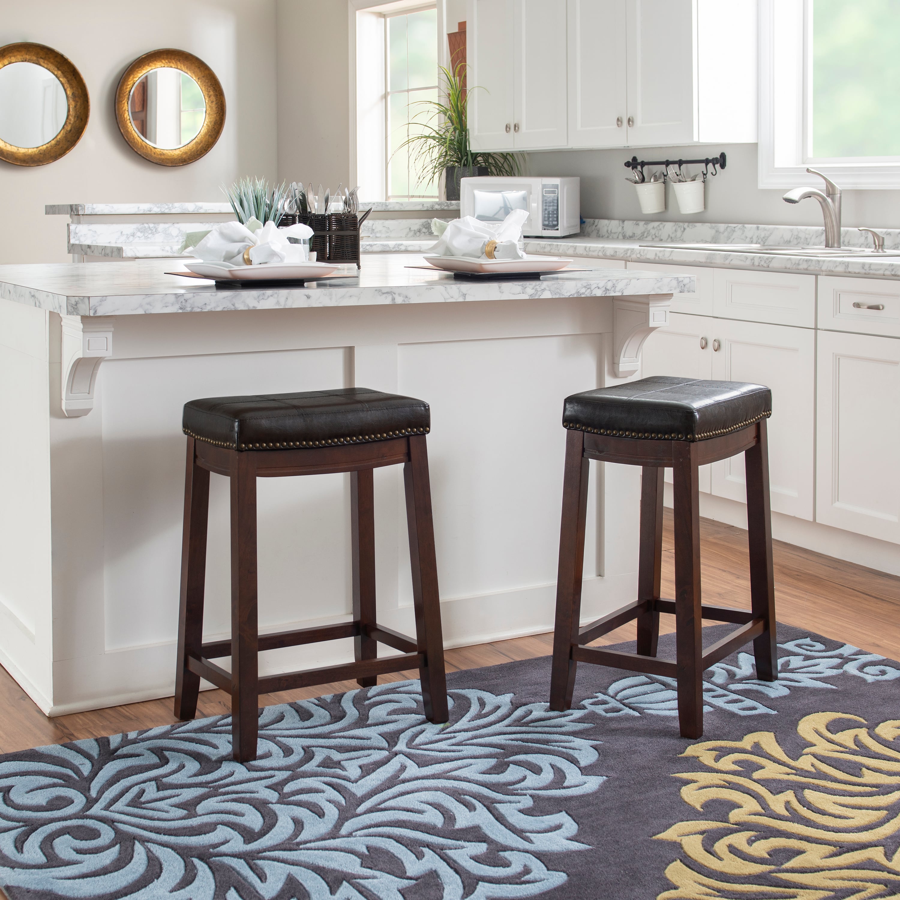 Linon Claridge Upholstered Counter Stool