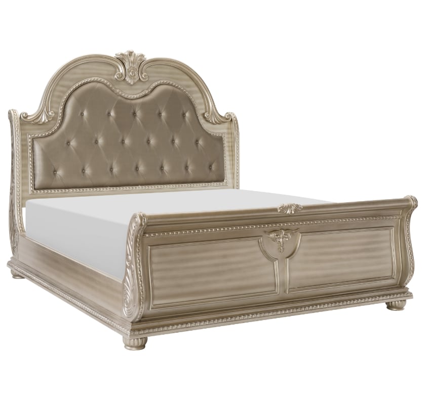 5-Piece Queen Upholstered Sleigh Bedroom Set