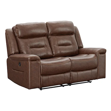 Faux Leather Power Reclining Loveseat