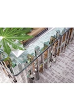 Artistica Cityscape Transitional Rectangular Cocktail Table with Glass Top