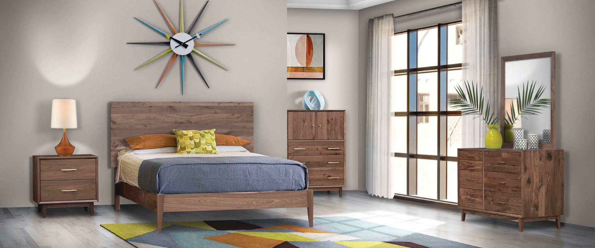 Customizable Solid Wood Queen Bedroom Group