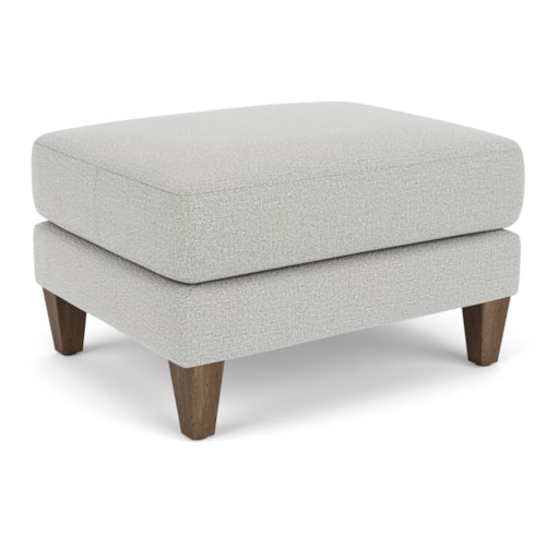 Transitional Ottoman with Tapered Legs
