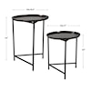 Uttermost Accent Furniture - Occasional Tables Burnett Dark Nickel Nesting Tables S/2