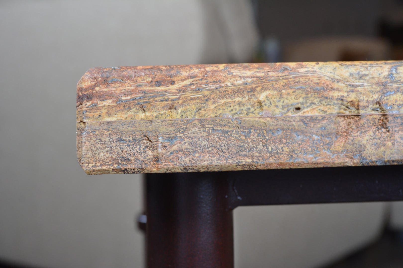 Side Table with Travertine Top