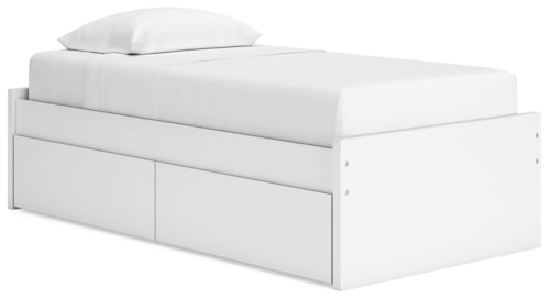 Contemporary Twin Platform Bed with Side Storage Drawers