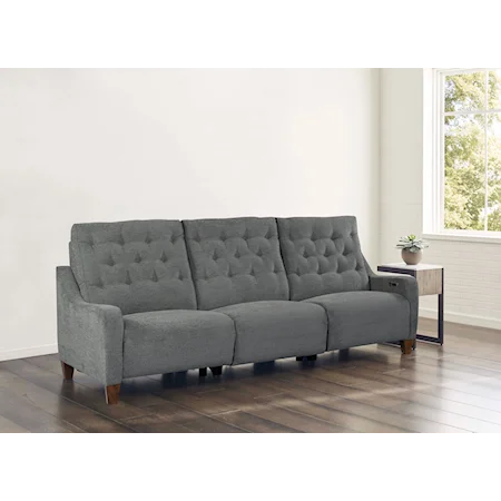 Willow Grey 3 Piece Modular Power Triple Reclining Sofa