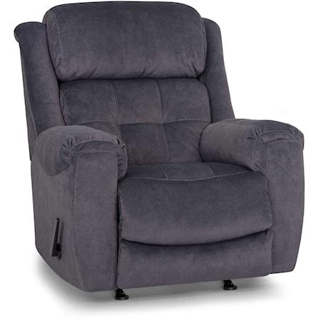 Casual Power Rocker Recliner with Pillow Arms